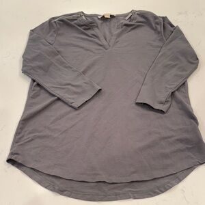 Michael Kors Slate Long Sleeve V-Neck Top